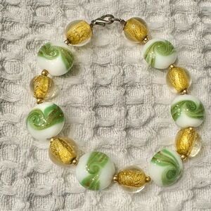 Murano glass bracelet made in Murano Island in Venice, Italy. Size 8”long